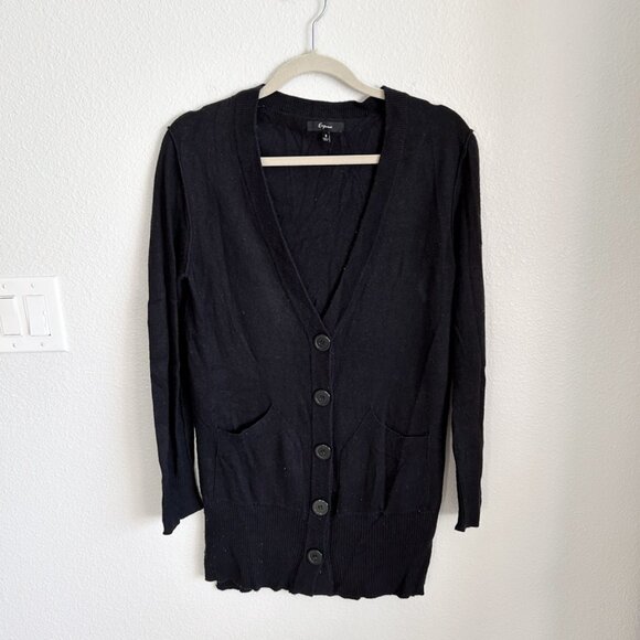Vintage 2000s Black Oversized Slouchy Cardigan – Mary Kate & Ashley Olsen Vibes - Picture 2 of 7